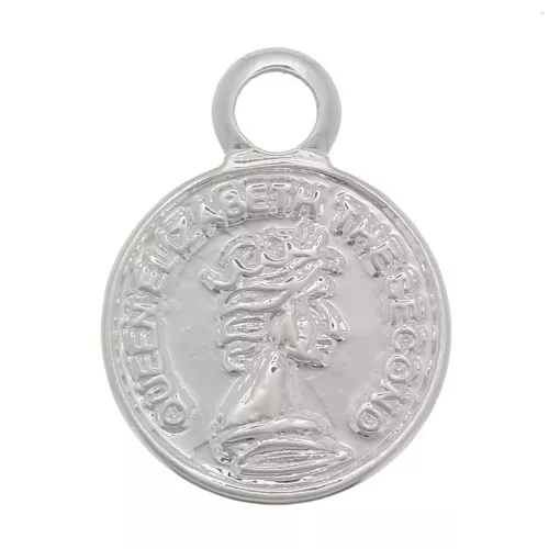 Mini Charm Redondo - Moneda 8 mm - Plateado x1