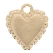 Colgante de corazón con bolitas - Estilo Ex-Voto 10x9 mm - Chapado en oro x1