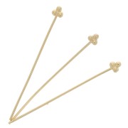 Bastones cabeza de alfiler 3 bolas 32x0,6 mm - Dorado con oro fino x4|raw }}