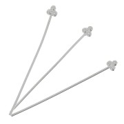 Bastones cabeza de alfiler 3 bolas 32x0,6 mm - Chapado de Plata fina x4|raw }}