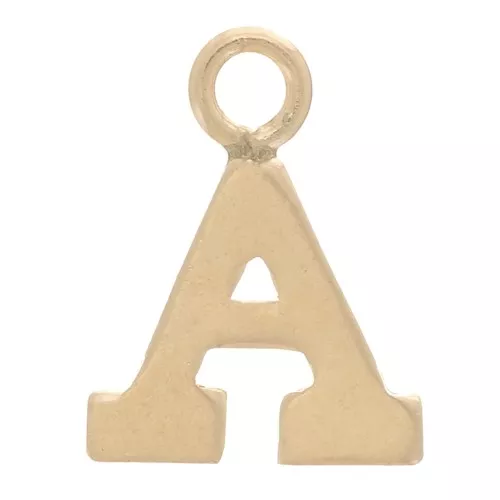Charm letra del alfabeto 8 mm con anillo cerrado - A - Gold filled light x1