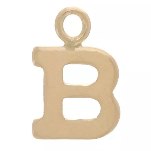 Charm letra del alfabeto 8 mm con anillo cerrado - B - Gold filled light x1