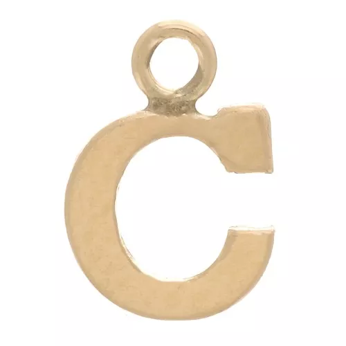Charm letra del alfabeto 8 mm con anillo cerrado - C - Gold filled light x1