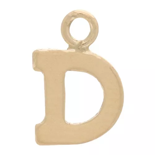 Charm letra del alfabeto 8 mm con anillo cerrado - D - Gold filled light x1