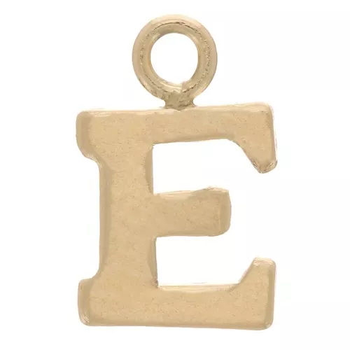 Charm letra del alfabeto 8 mm con anillo cerrado - E - Gold filled light x1