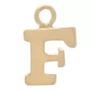 Charm letra del alfabeto 8 mm con anillo cerrado - F - Gold filled light x1