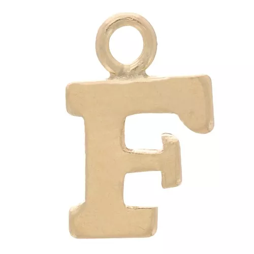 Charm letra del alfabeto 8 mm con anillo cerrado - F - Gold filled light x1