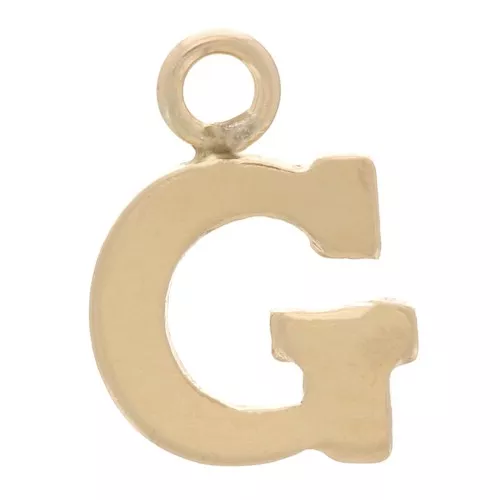 Charm letra del alfabeto 8 mm con anillo cerrado - G - Gold filled light x1