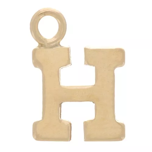 Charm letra del alfabeto 8 mm con anillo cerrado - H - Gold filled light x1