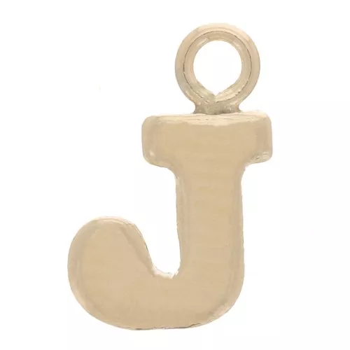 Charm letra del alfabeto 8 mm con anillo cerrado - J - Gold filled light x1