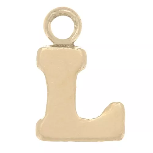 Charm letra del alfabeto 8 mm con anillo cerrado - L - Gold filled light x1