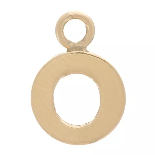 Charm letra del alfabeto 8 mm con anillo cerrado - O - Gold filled light x1