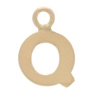 Charm letra del alfabeto 8 mm con anillo cerrado - Q - Gold filled light x1|raw }}