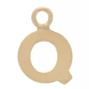 Charm letra del alfabeto 8 mm con anillo cerrado - Q - Gold filled light x1