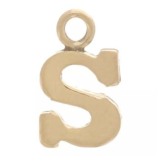 Charm letra del alfabeto 8 mm con anillo cerrado - S - Gold filled light x1