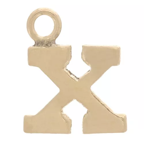 Charm letra del alfabeto 8 mm con anillo cerrado - X - Gold filled light x1