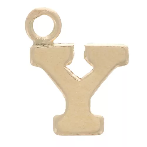 Charm letra del alfabeto 8 mm con anillo cerrado - Y - Gold filled light x1