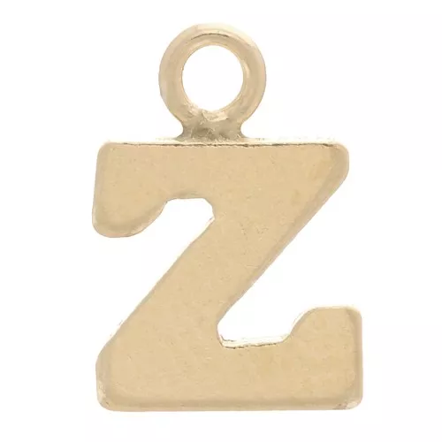 Charm letra del alfabeto 8 mm con anillo cerrado - Z - Gold filled light x1