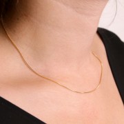 Gargantilla ajustable malla Venitienne 0.8 mm en Gold filled x48cm