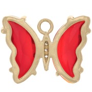 Colgante Mariposa de Cristal con óxido de zirconio 15x20 mm - Oro - Rojo - Cristal x1