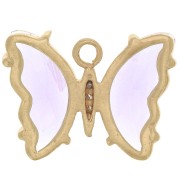 Colgante Mariposa de Cristal con óxido de zirconio 15x20 mm - Oro - Morado - Cristal x1