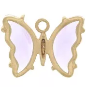 Colgante Mariposa de Cristal con óxido de zirconio 15x20 mm - Oro - Morado - Cristal x1