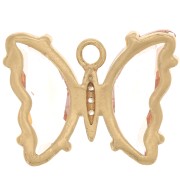 Colgante Mariposa de Cristal con óxido de zirconio 15x20 mm - Oro - Rosa - Cristal x1