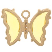 Colgante Mariposa de Cristal con óxido de zirconio 15x20 mm - Oro - Amarillo - Cristal x1
