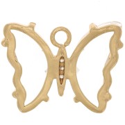 Colgante Mariposa de Cristal con óxido de zirconio 15x20mm - Oro - Transparente - Cristal x1