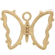 Colgante Mariposa de Cristal con óxido de zirconio 15x20mm - Oro - Transparente - Cristal x1