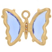 Colgante Mariposa de Cristal con óxido de zirconio 15x20 mm - Oro - Zafiro - Cristal x1