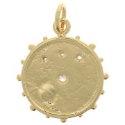 Colgante ojo místico redondo con óxido de zirconio y resina epoxi 18x16 mm - Oro - Negro x1