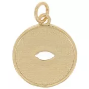 Colgante ojo redondo con óxido de zirconio y resina epoxi 15 mm - Oro - Negro x1