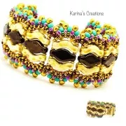 Cuentas de cristal Bridge 3 agujeros 3x12 mm - Gold Mat x10g