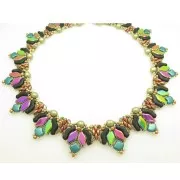 Cuentas de cristal Bridge 3 agujeros 3x12 mm - Gold Mat x10g