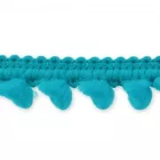 Galón de mini pompones 11 mm Turquesa x 1m