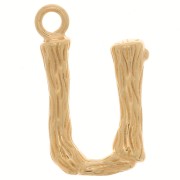 Colgante letra del alfabeto efecto bambú 16x10 mm - U - Chapado en oro x1