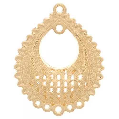 Colgante motivo oriental 6 anillos 39x31 mm - Dorado con oro fino x1