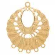 Colgante estampado 5 anillas 36x30 mm - Chapado en oro x1