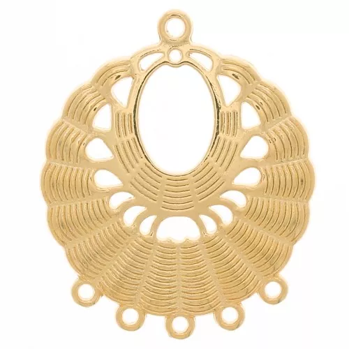 Colgante estampado 5 anillas 36x30 mm - Chapado en oro x1