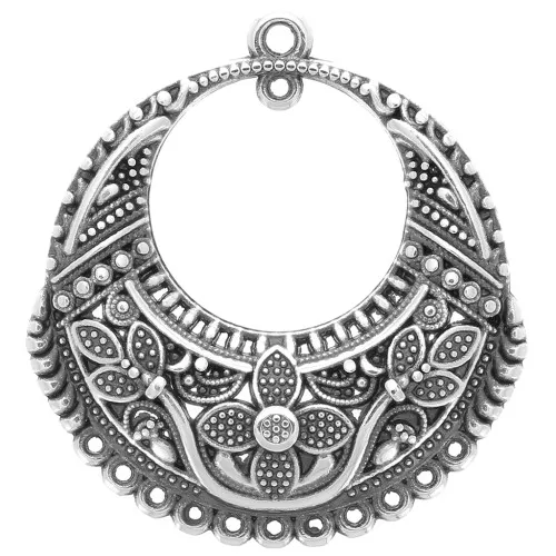 Colgante con motivo oriental 30 mm - Plateado antiguo x1