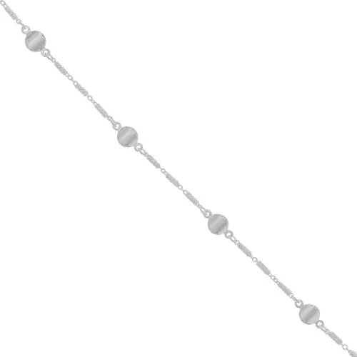Cadena con tubos pequeños y entrepiezas 5.8mm - Plateado x50cm