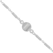 Cadena con tubos pequeños y entrepiezas 5.8mm - Plateado x50cm