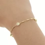 Cadena con tubitos y Entrepieza 5.8 mm - Dorado x 20cm