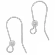 Ganchos pendientes de bola 15 mm con anilla abierta - Plata 925 x2