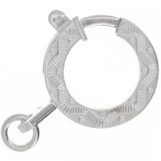 Cierre de reasa de 15 mm - motivo étnico - con anilla abierta - Plata 925 x1|raw }}