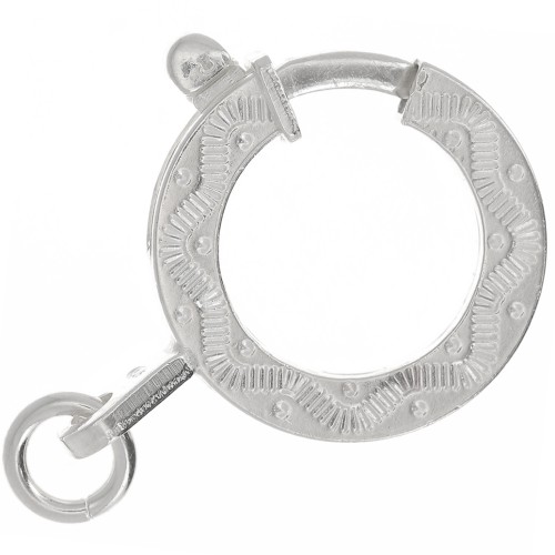 Cierre de reasa de 15 mm - motivo étnico - con anilla abierta - Plata 925 x1