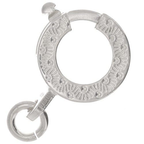 Cierre de reasa de 10 mm - motivo étnico - con anilla abierta - Plata 925 x1