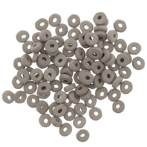 Arandelas Heishi de cerámica 5.3x2.5 mm - Marrón glacé mat x30