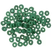 Arandelas Heishi de cerámica 5.3x2.5 mm - Abeto verde mat x30